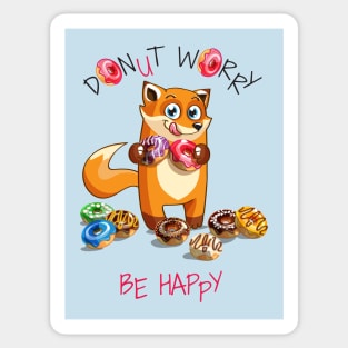 Fox donut worry Sticker